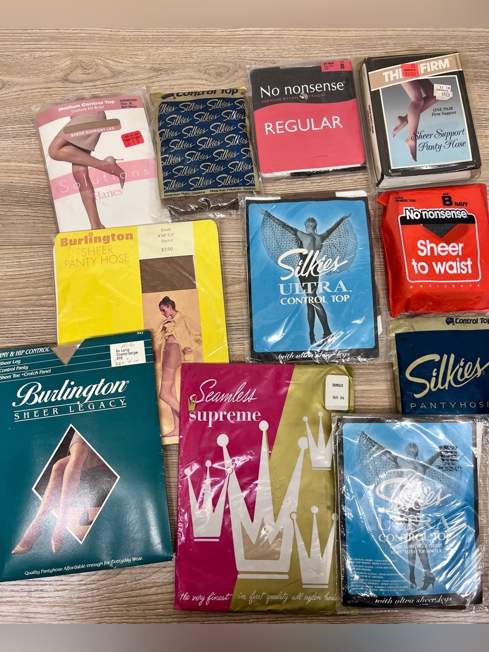 Vintage Pantyhose 80s 90s Lot of 13 Burlington Silkies Hanes The Firm